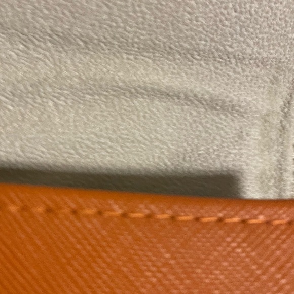 TORY BURCH NEW SUNGLASSES EYEWEAR HARD CASE Orange Leather & Gold Logo main image 6